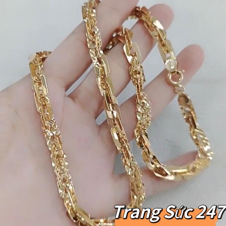 Dây Chuyền Xoắn Vuông đóng dấu 18-dây hội 610 khoá tròn xài đời đời ko đen