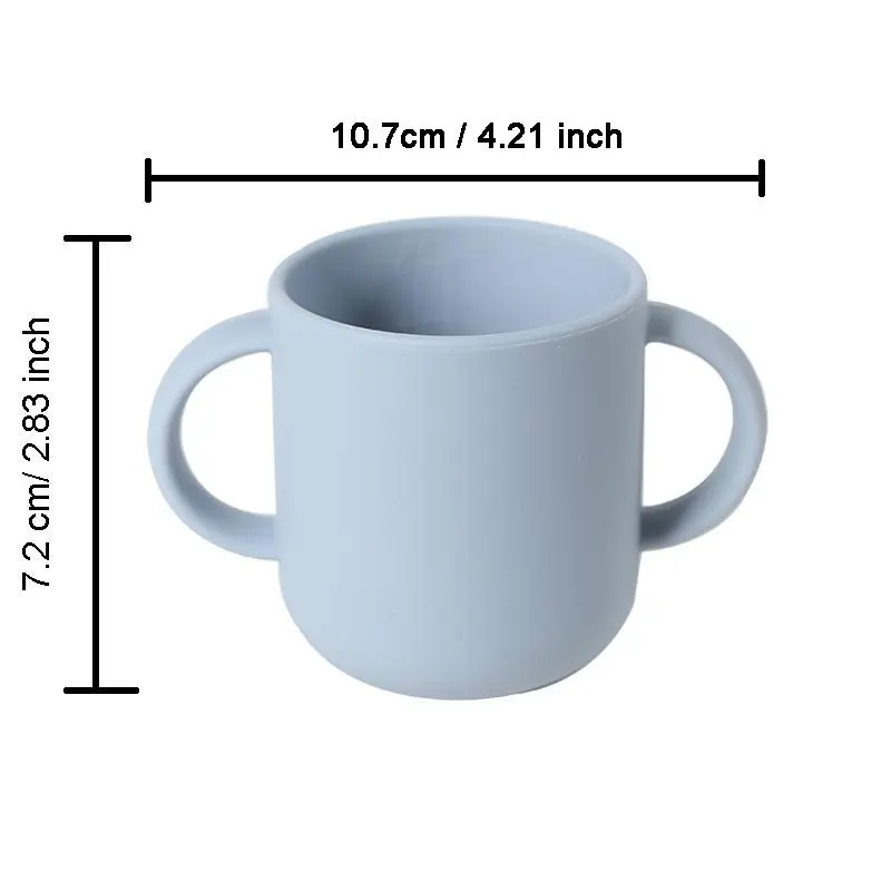 Silicone Baby Water Cup, 1 Count Baby Learning Training Drinking Cup with Straw Lid, Baby Utensils for Home and Outdoor 1