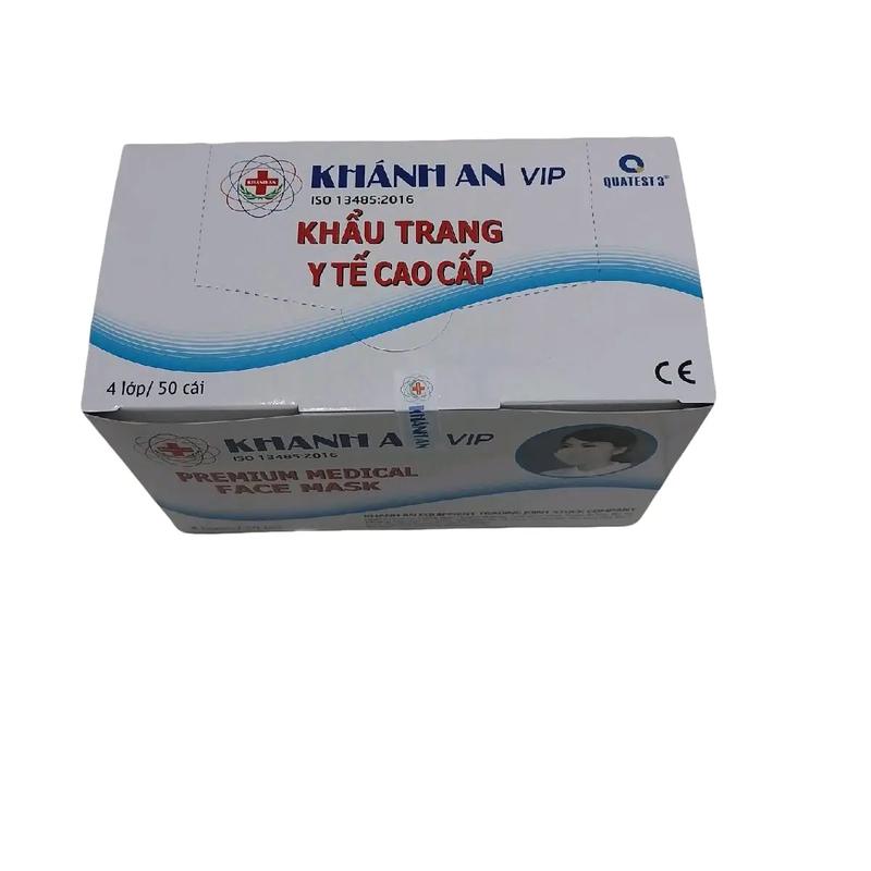 Khẩu trang KHÁNH AN VIP 4 lớp  5hộp x50 cái xanh y tế