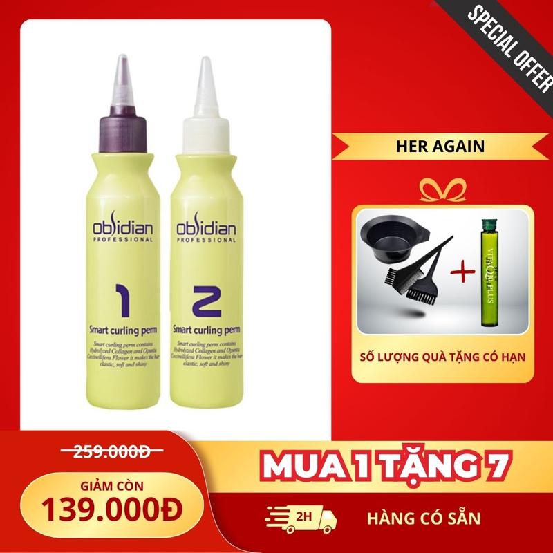 [MUA 1 TẶNG 7] THUỐC UỐN TÓC LẠNH TÓC 3D OBSIDIAN 120ML/150ML- UỐN TÓC TẠI NHÀ TẠO SÓNG BỒNG BỀNH  VÀ TRỤC UỐN XOĂN Dưỡng Tóc, Tặng 1 Combo dụng uốn 6 món và 1 dưỡng protein phục hồi - UL101 Nữ Women