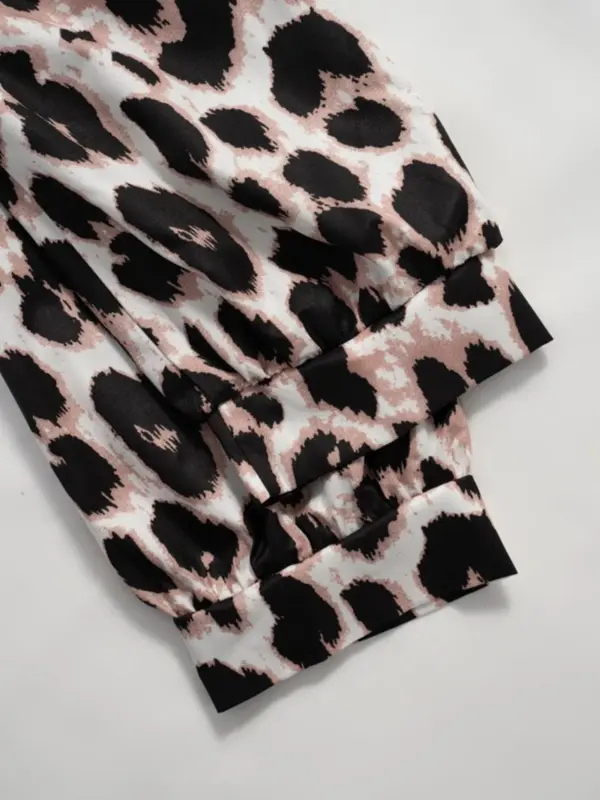 Women's Leopard Print 3/4 Sleeve Blouse, Elegant Top for Work Office Business, Ladies Clothes for Summer 6