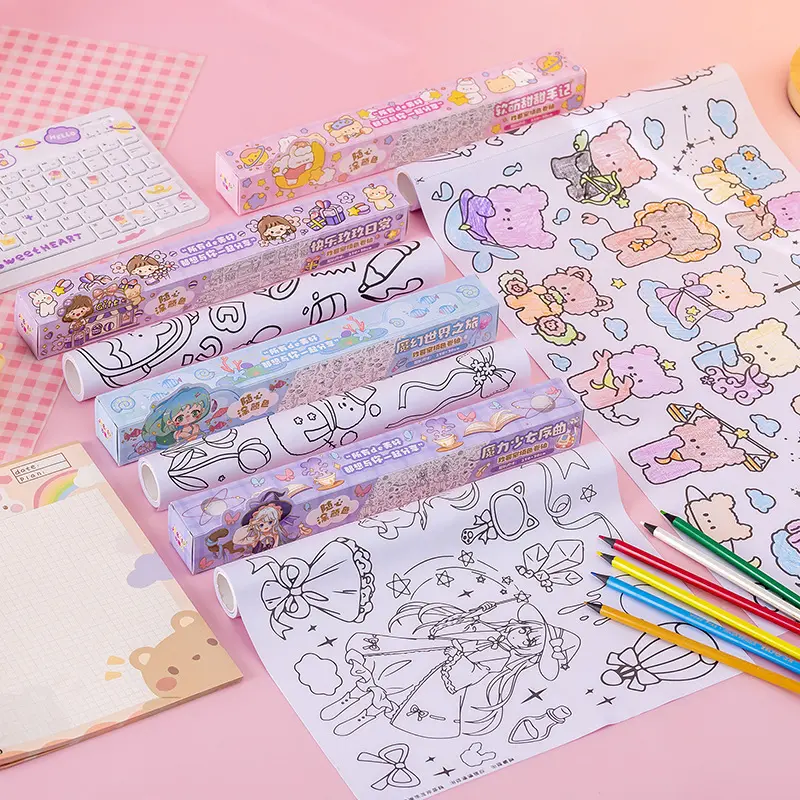 Sticker Mewarnai / Kertas Mewarnai Anak Roll Stiker Dinding Cute - Shop ...