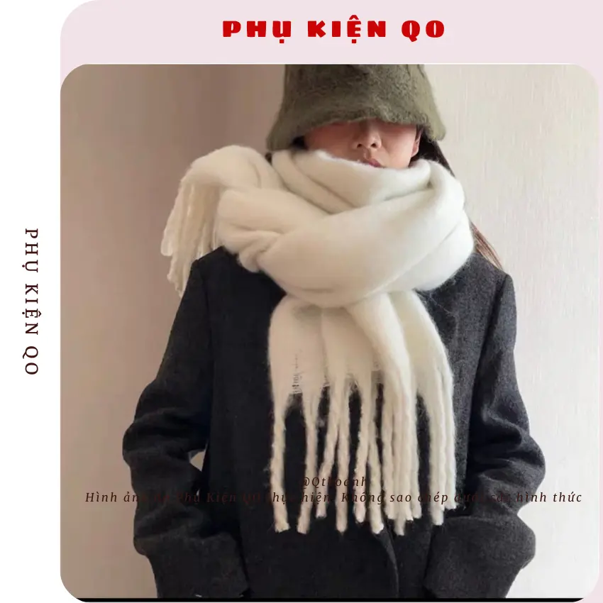Khăn Len Quàng Cổ Phong Cách Tây Âu Chất Liệu Dày Dặn Bản To Phong Cách Pastel K63