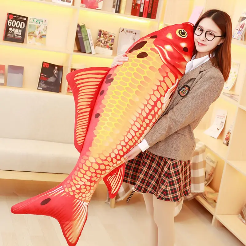 Gấu bông gối ôm cá chép KOI thú nhồi bông vải mềm mịn xinh xắn hàng cao cấp [Có bảo hành] Toy Thú Bông Đồ Chơi Phát Nhạc 0