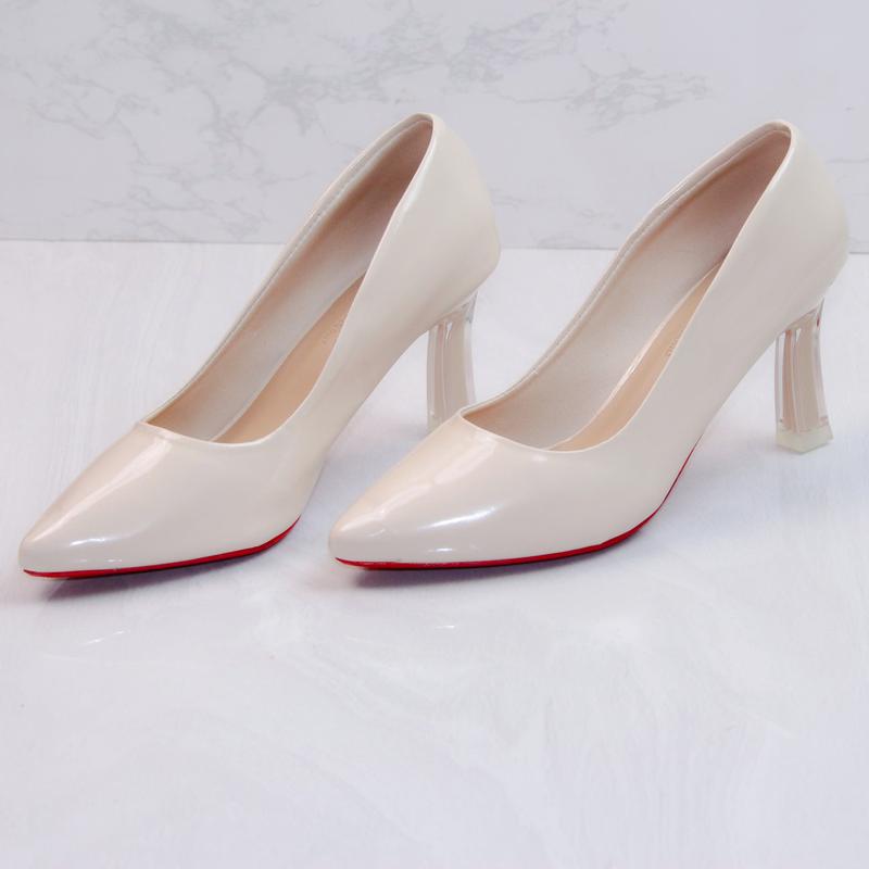 Giày cao gót Công sở da bóng gót 7p trong phối màu BM73 Nữ Shoes Đế Cao 4