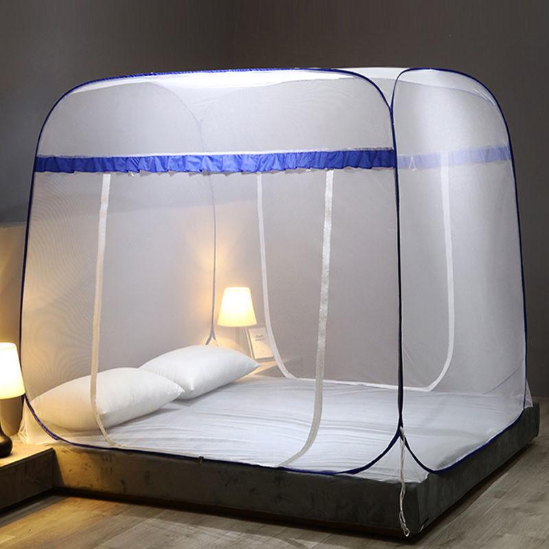 [Mã 05]Màn Chụp Tự Bung Đỉnh Vuông, 2 Khóa Sắt, Sang Chảnh, Cao Cấp  Đem Lại Giấc Ngủ Ngon phòng Chống Côn Trùng viền xám có thể xoay 1