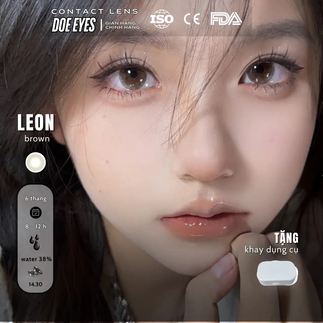 [Leon Brown] có cận đến 6.5 - Lens Kính áp tròng - 1 CHIẾC lens Hàn - Kính áp tròng cận Nữ