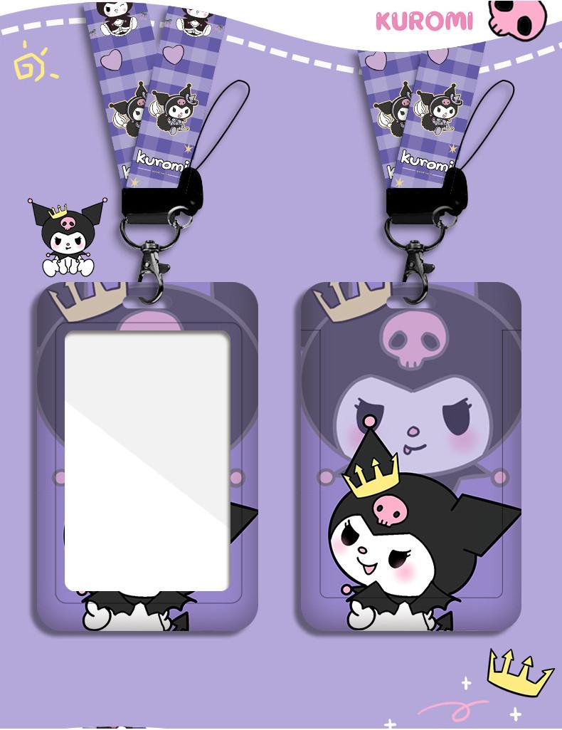Product Introduction of Cute Kuromi ID Badge Card Holder Lanyard Girls Credit Card Case Neck Strap Door Card Holder Credentials Gift 12