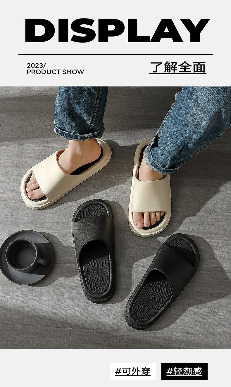 Product Introduction of AA18-2023 New Summer Simplicity Men Slippers Male House Flip Flops Thick Slides Fashion Letter Anti slip Line Sole Shoes Outdoor Shoe 8