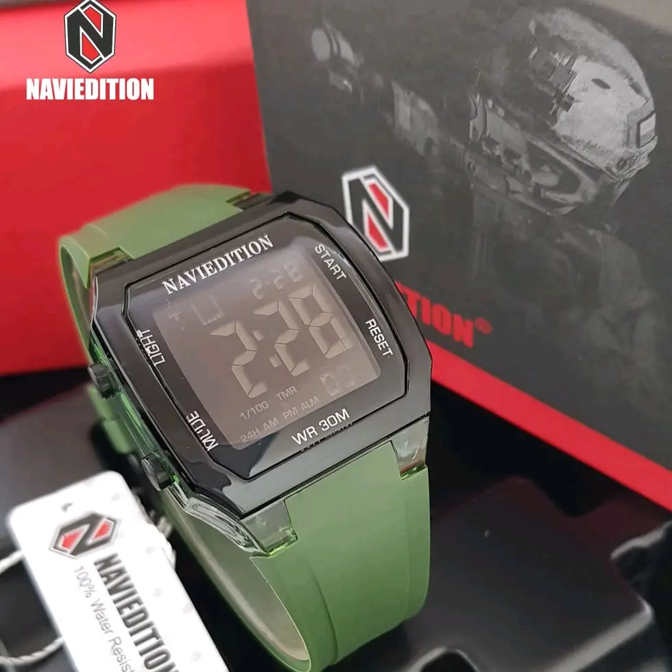 TERMURAH seri JAM TANGAN NAVIEDITION NE-2225 karet digital d:40mm include box original water resist