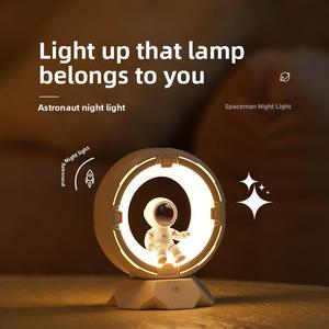 Astronaut Nightlight Tri color Warm USB Charging Patting Light Astronaut Atmosphere Light