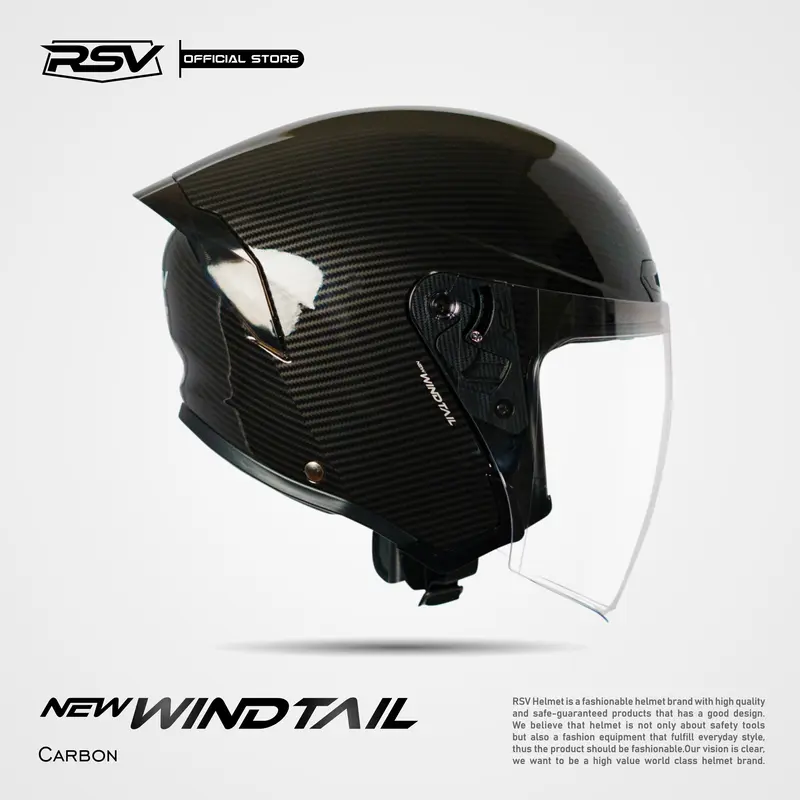 HELM Half Face RSV NEW WINDTAIL CARBON GLOSSY  Motorcycle 2