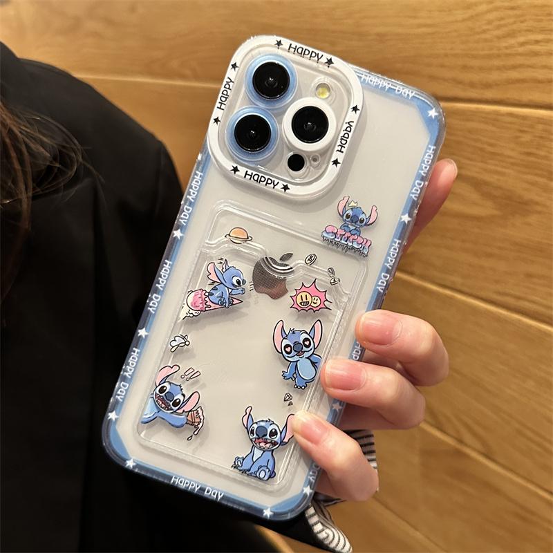 Product Introduction of Cartoon Lovely Stitch Winnie Toy Story Mobile Phone Case with Card Bag For iPhone 15 Pro Max 14 Pro Max 14 15 Plus 13 Pro Max Soft Phone Back Cover for iPhone 12 Pro Max 11 Pro Max XR XS Max 7 8 Plus Back Shell​​​​​​​ 10