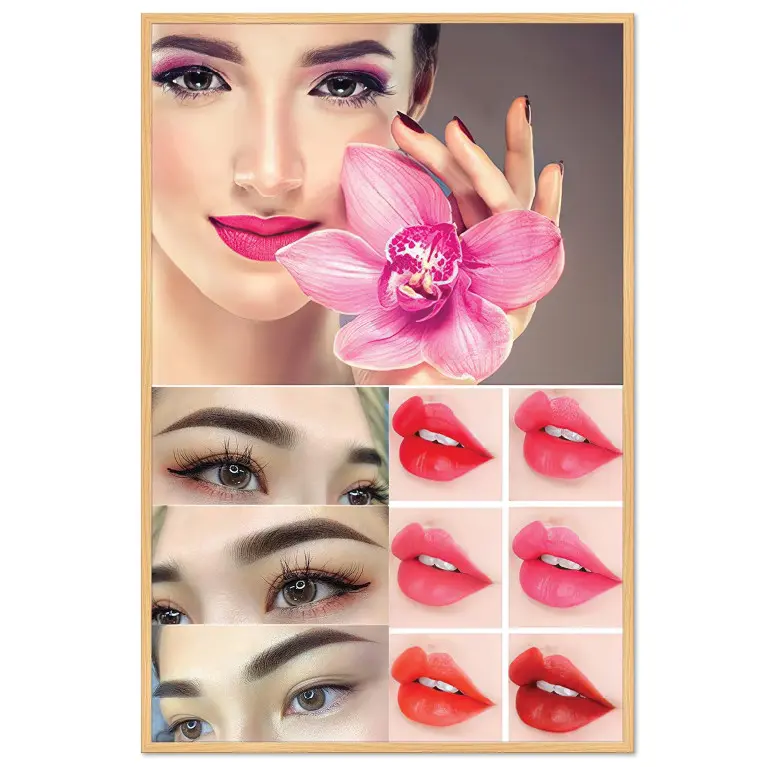Tranh Decal PP bóng dán tường dán kiếng trang trí beauty salon, phun xăm thẩm mĩ nhiều mẫu mã và kích thước