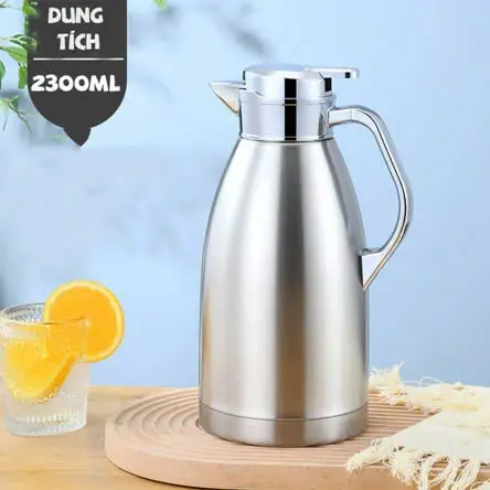 Bình Giữ Nhiệt Nóng Lạnh Dung Tích Lớn 2300Ml Bằng Inox Cao Cấp Có Mỏ Vịt Chống Bụi