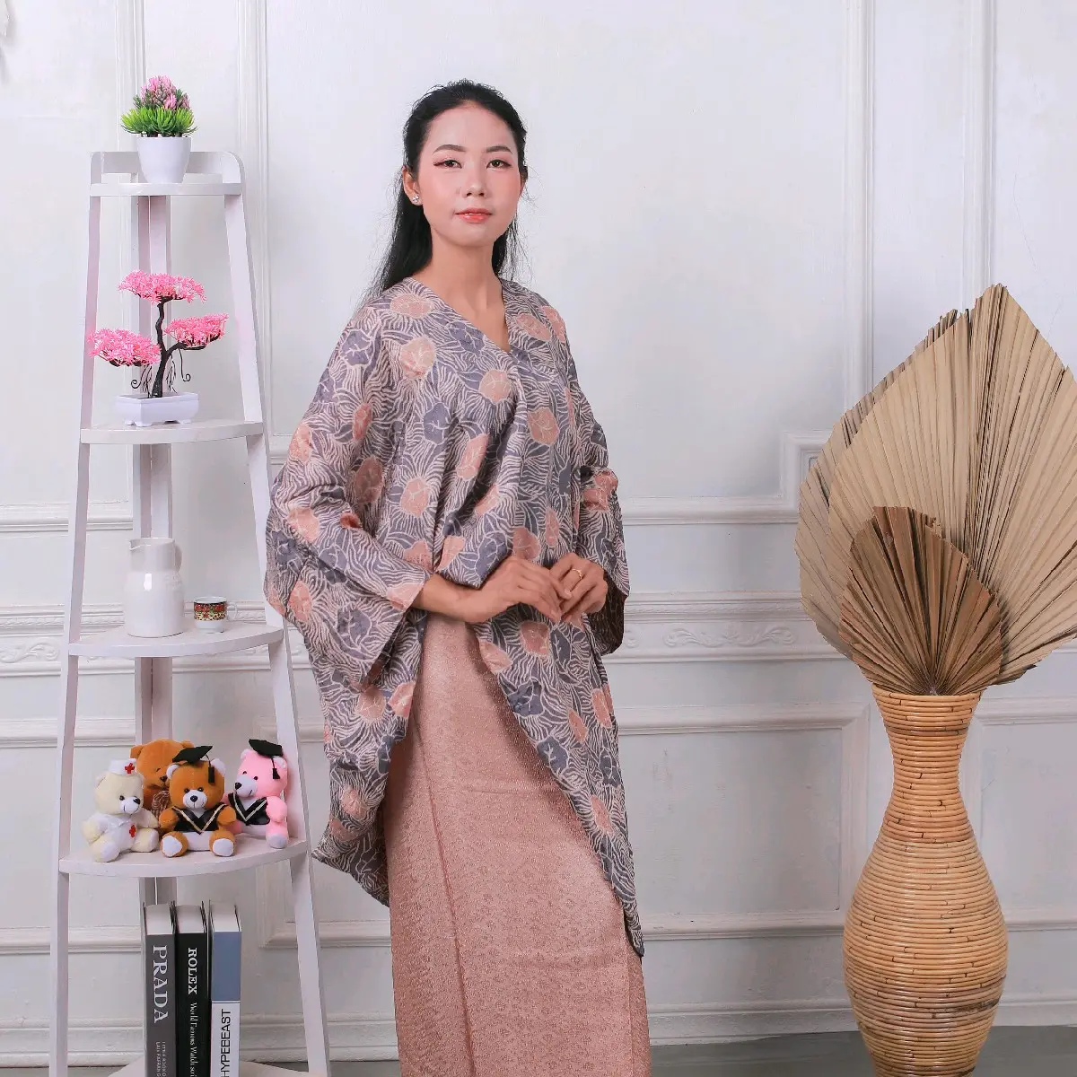 blouse kaftan viscos batik Atasan Fit Panjang Motif Muslim Tunik