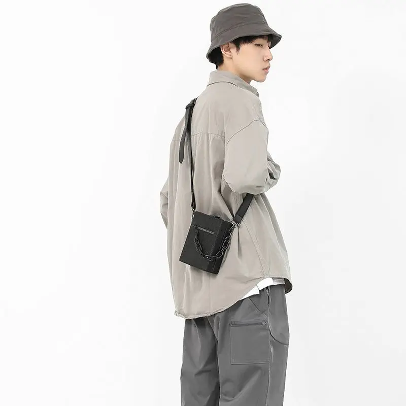 Túi Messenger, Phong Cách Độc Đáo Cho Bé Trai, Túi Xách, Thương Hiệu Thời Trang Nam Cao Cấp, Đựng Điện Thoại Di Động, Đeo Vai, Túi Hộp Vuông Nhỏ 1