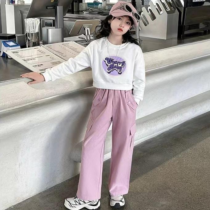 BỘ QUẦN ÁO THU ĐÔNG, set đồ bé gái, áo croptop dài tay, quần túi hộp phong các cho bé gái từ 15-45kg 5