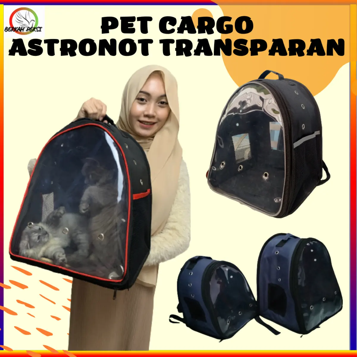 PET CARGO  TAS RANSEL KUCING MODEL  ASTRONOT TRANSPARAN