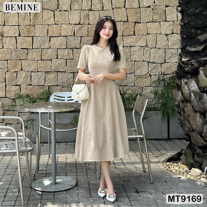 Đầm thiết kế BEMINE cổ tròn tùng xòe dáng xuông phù hợp đi làm và đi chơi dành cho Nữ MT9169