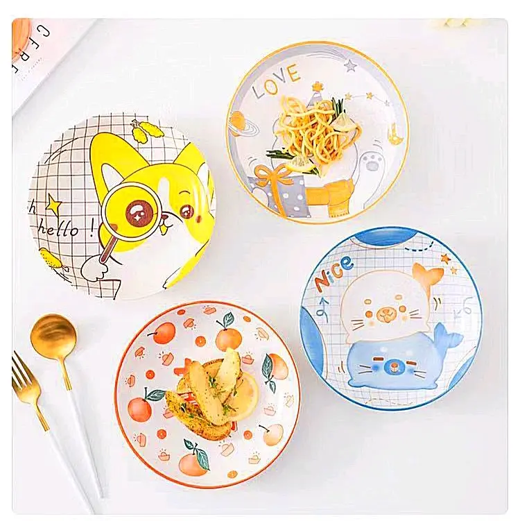 Piring Keramik Motif Animal Series 20cm / Piring Keramik 20cm