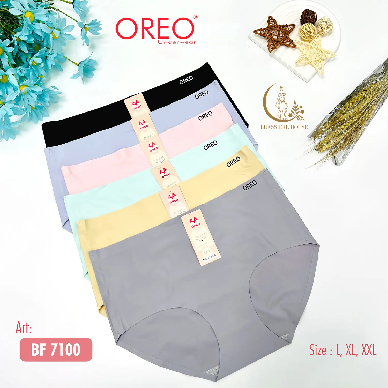 Celana Dalam Wanita Oreo BF7100 Seamless Tanpa Jahitan Premium Nyaman Silk