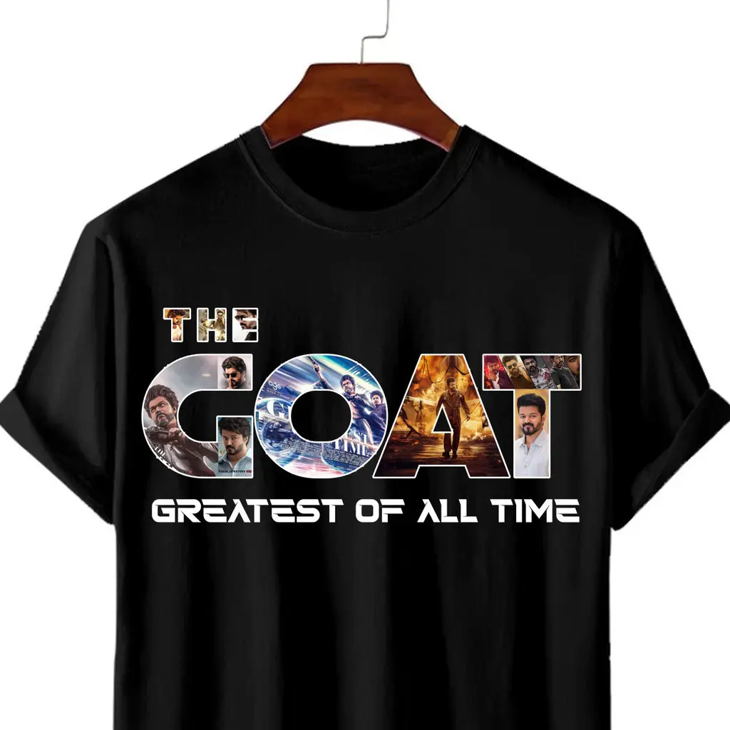 Thalapathy Vijay Goat Tshirt In Malaysia/Ready Stock Fashion Menswear Streetwear Man Breathable Top Jersey Mesh Lingerie  Tropical Round Neck