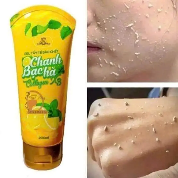 Gel tẩy tế bào chết,lấy sạch bụi bẫn tích tụ, ngăn ngừa hình thành mụn,giúp da trắng sáng và mờ thâm