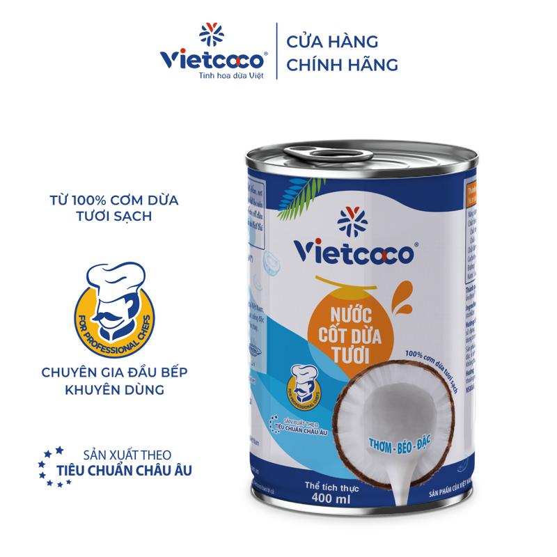 Nước cốt dừa tươi Vietcoco - Lon nắp giật 400ml