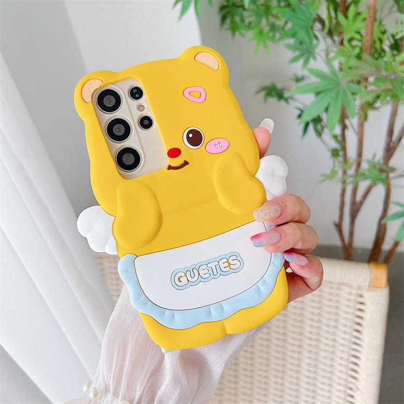 Product Introduction of Cartoon Casing For Samsung Galaxy A55 A35 A25 A15 A24 A23 4G A54 A34 A73 A53 A33 A13 A14 A22 A32 5G Phone Case Soft TPU 3D Cute Melody Wing Bear Anti-falling Silicone Protective Cover 11