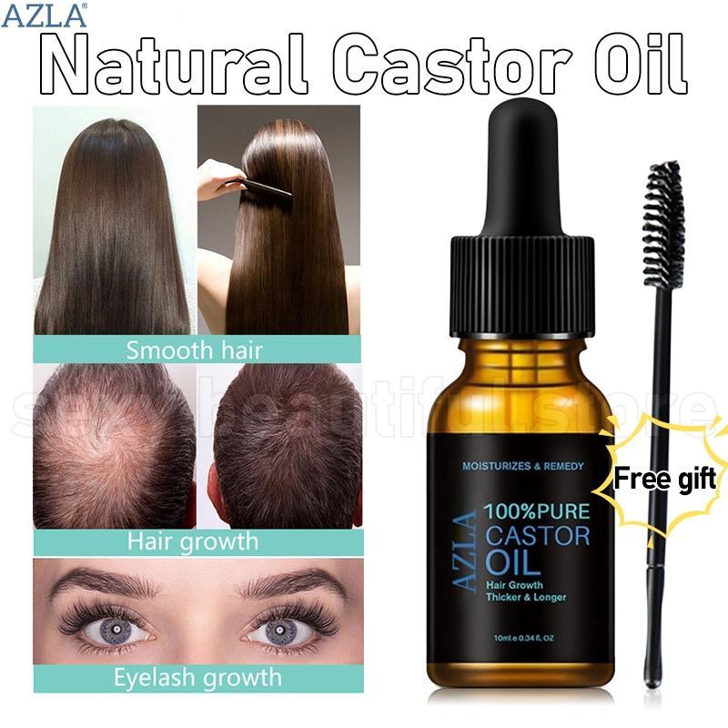 AZLA 10ml Natural Castor Oil Hair Eyebrow Eyelash Growth Essence ...