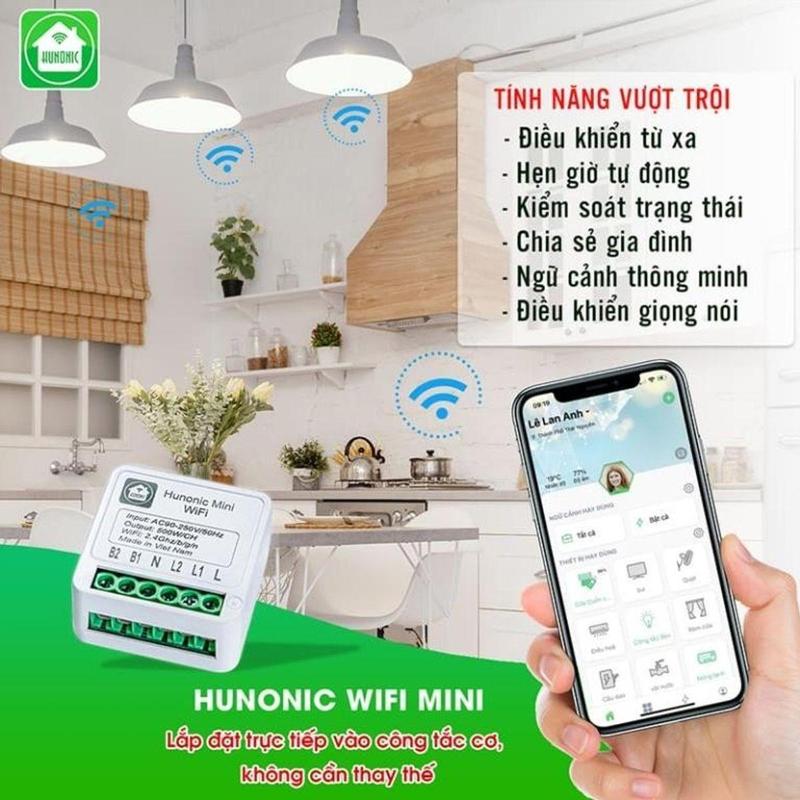 Công Tắc Thông Minh Wifi Hunonic Mini Điều Khiển Từ Xa Qua điện thȯại, Hẹn Giờ Tự Động 4
