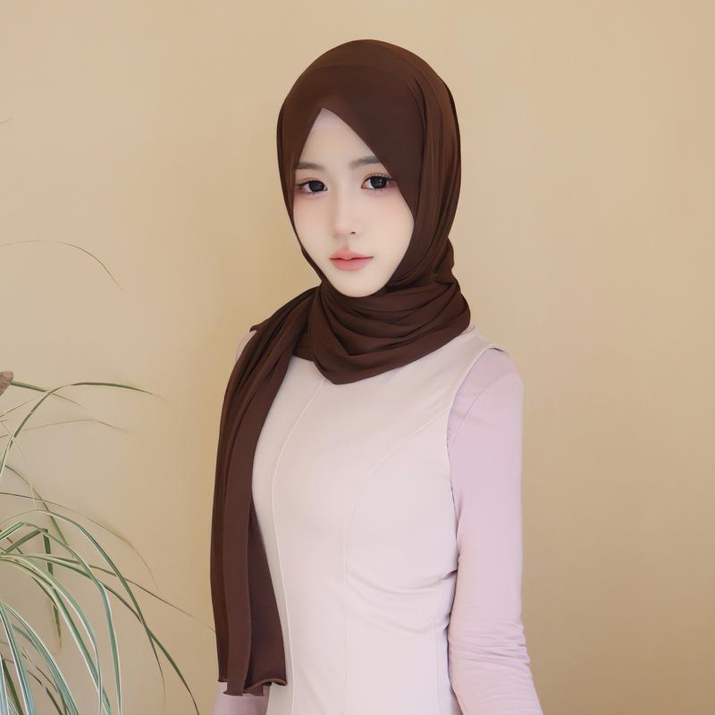 Product Introduction of Solid Color Milk Silk with Wooden Ear Scarf Monochrome Cotton Scarf Headcloth Shawl Scarf Elastic Knitted Scarf for Women selendang  bahu sulam  shawl sahara  shawl selendang 8