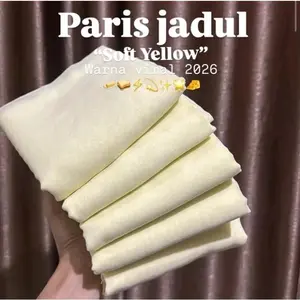 Soft Yellow / Yellow Butter - Hijab Segiempat Paris Jadul, Hijab Paris Jadul Premium Paris Anti Letoy - PERMATA CAHAYA KERUDUNG