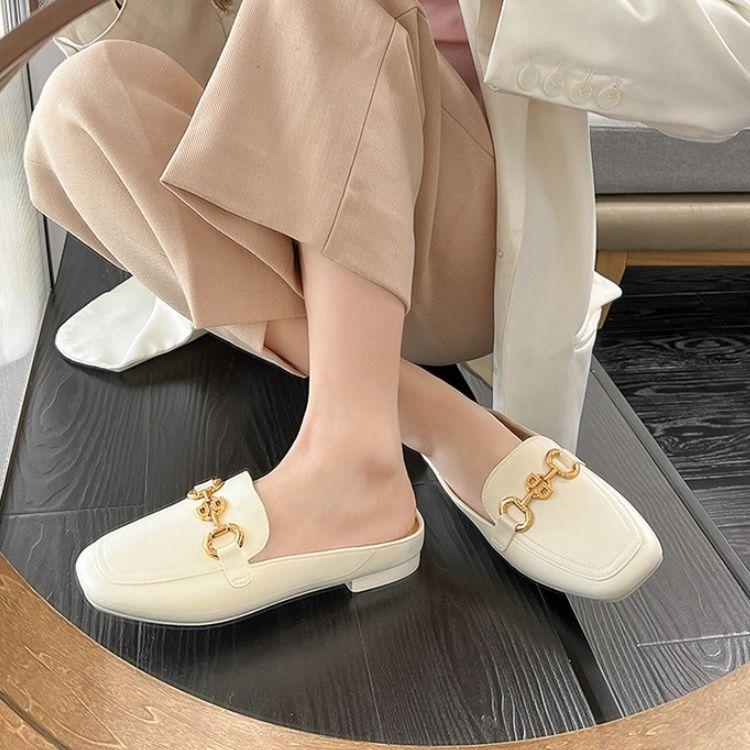 Giày Sục Thiết Kế Phong Cách Cổ Điển Giày Nữ, Dép Lười Nửa, Thanh Lịch Và Đi Chơi, Giày Lười Nữ Lofter, Thích Hợp Cho Mùa Lò Xo Và Mùa Thu, Giày Ngoài Trời, Xu Hướng Năm 2025 1