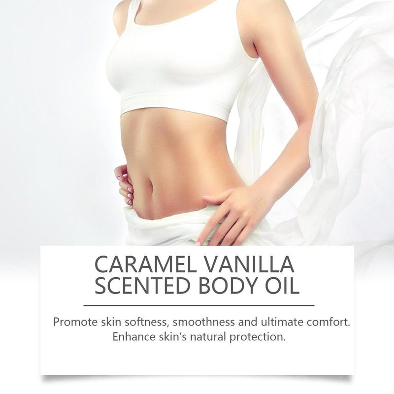 Product Introduction of Caramel Vanilla Body Oil, 1 Box Moisturizing Body Massage Oil, Body Care Oil for Women & Men, Body Care Product for Daily Use 6