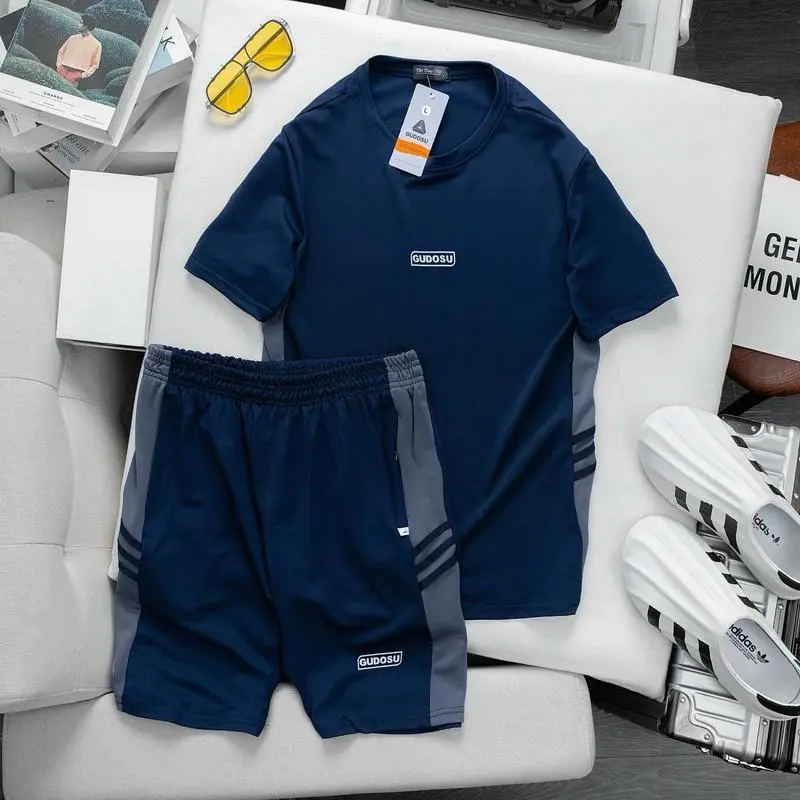 Bộ Quần Áo Nam Phối Eo Vải Thun Cá Sấu Thoải Mái Thoáng Mát Mùa Hè 4 Màu Có Thể Giặt Máy - FashionDT 1