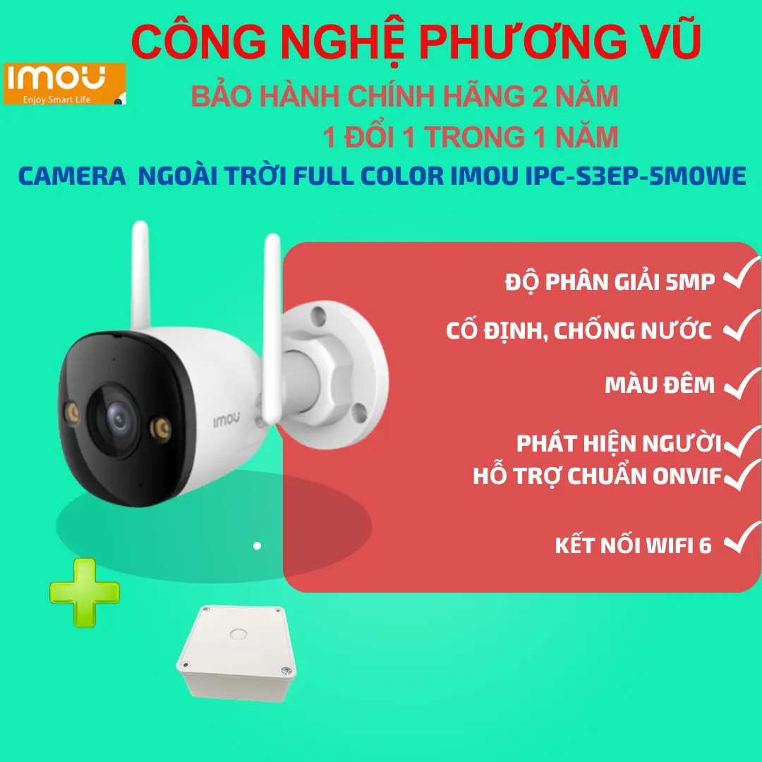 Camera Wifi ngoài trời Full Color iMOU IPC-S3EP 3mp-5mp ( cố định)