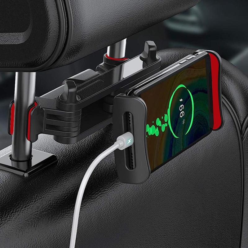 Car Headrest Tablet Mount, 1 Count Car Headrest Phone Holder, Car Phone Holder, Car Phone Hanging Rack, Flexible Adjustable Car Tablet Holder, Car Interior Accessories, Phone Accessories, Car Items 4