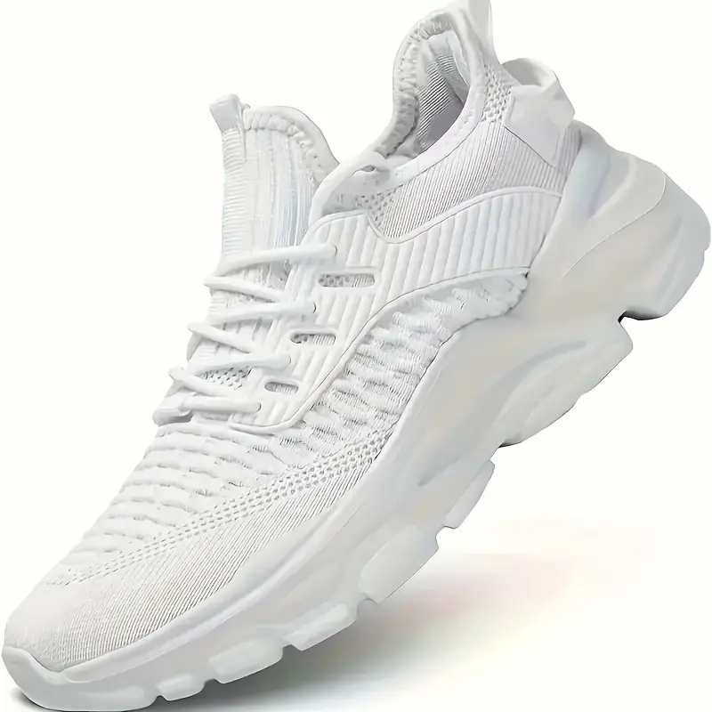 1 Pair Men's Breathable Running Shoes - Lightweight, Slip-Resistant, Low-Top Sneakers for Running, Walking, and Training, Spring/Summer Casual & Sport Style, Round Toe, Geometric/Pure Color Design 7