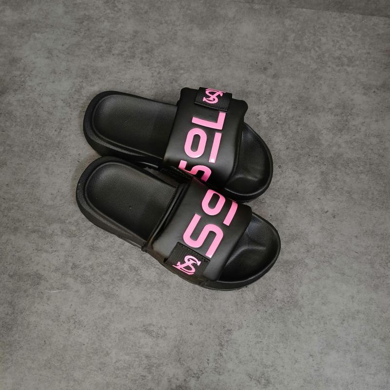 Dép quai xé in chữ hàn, dễ thương xinh xắn đế cao 4cm DéP Nữ Slipper Cao Su.