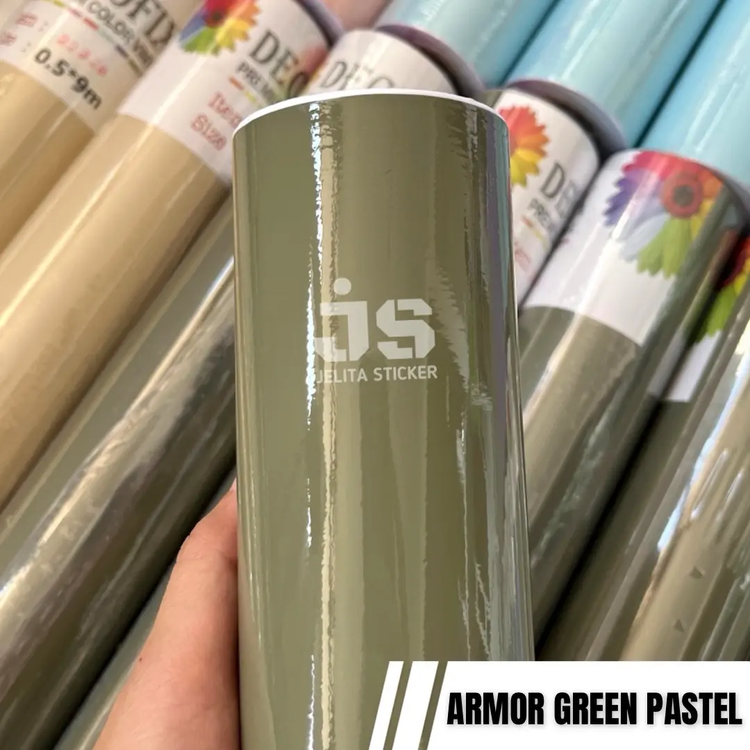 Sticker Armor Green Pastel Glossy / Skotlet Armor Green Hijau Pastel