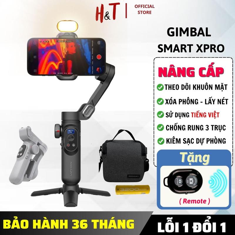 Gimbal SMART X PRO Tay Cầm Chống Rung Điện Thoại. Tích Hợp Sạc Không Dây.  Phụ Kiện Gậy Quay Phim Chống Rung Trang Bị Đèn Led Trợ Sáng... Selfie Chuyển Động Theo Vật Thể. gimbal smart gimbal  s5b rimbo  chống gimbal  đầu