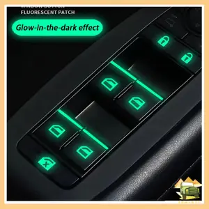 Car Tombol mobil stiker cahaya bercahaya tombol  Stiker tip  jendela  Stiker mobil tahan air dan tahan aus  Stiker sakelar pengangkat jendela mobil  Bersinar dalam gelap stiker  reflektif  nyala