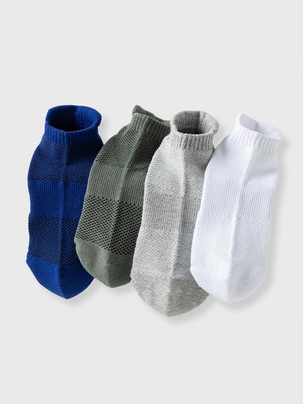 Men's Letter Print Ankle Socks, Casual Comfortable Breathable Low Cut Socks for Daily Wear, Multipack Knit Socks for Summer 6