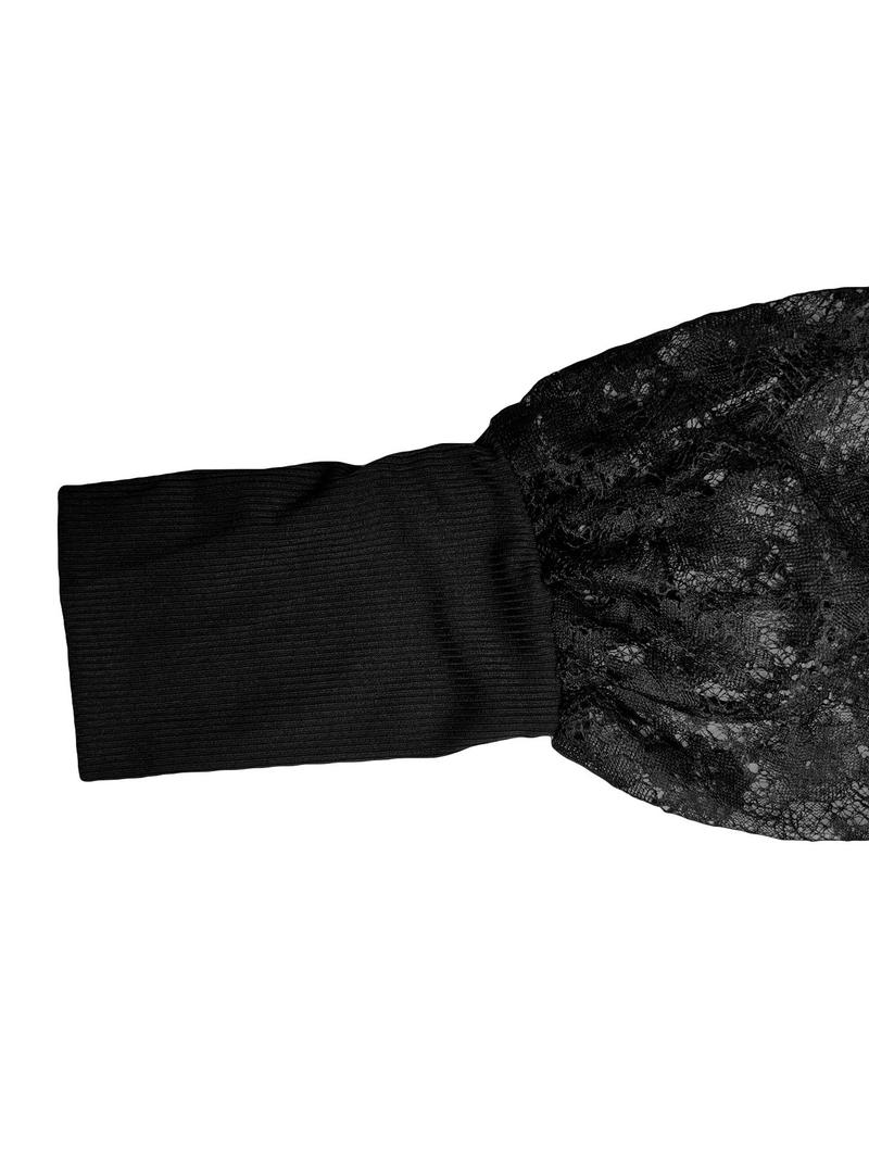 Product Introduction of Women's Floral  Lace Dress without Belt, Elegant Long Sleeve Round Neck Short Dress for Party Holiday Wedding Guest, Ladies Clothes for All Seasons 6