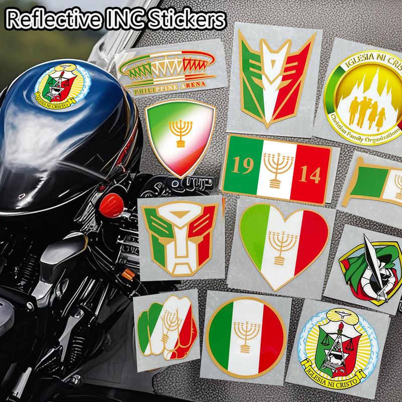 Product Introduction of INC Logo Reflective Sticker Motorcycle Body Helmet Waterproof Vinyl Decal 17