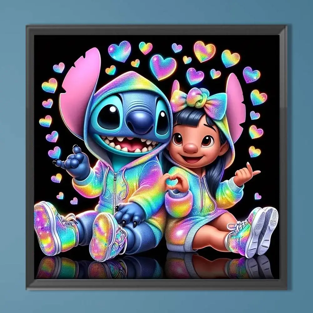 Cartoon Stitch Pattern DIY Diamond Arts Colorful Painting Kit without Frame, DIY 5D Diamond Arts Painting Kit, Wall Art Decor for Home, Christmas Gift