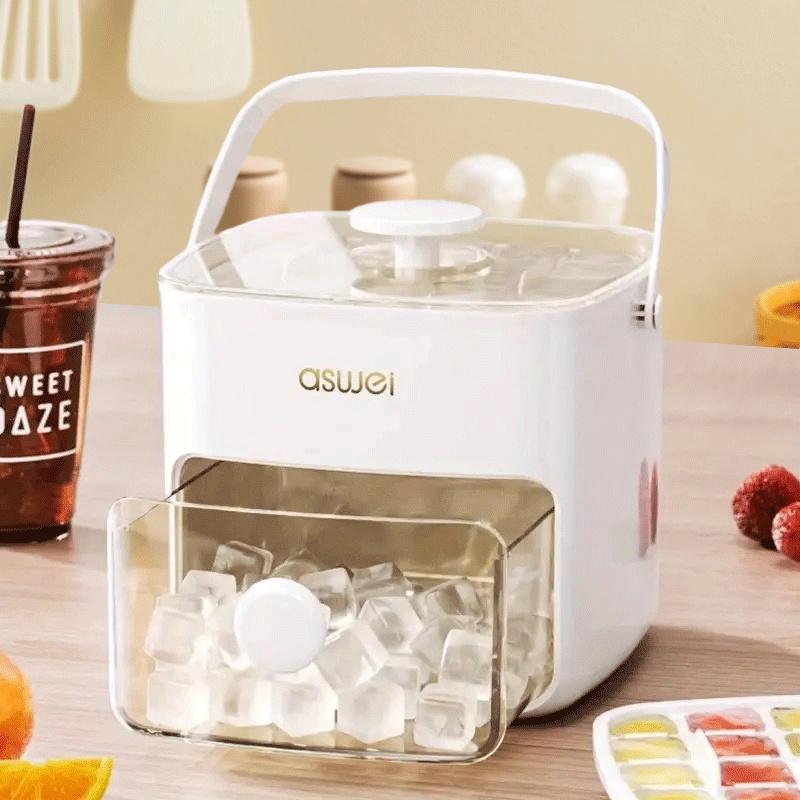 Product Introduction of Countertop Ice Machine, 24-Hour Ice Making, Portable Ice Machine, Home Kitchen Supplies, Portable Ice Maker Suitable for Home, Kitchen and Bar, Easy Homemade Ice Cube, Simple Operation, Just a Few Minutes. Ice Cube Mold 2