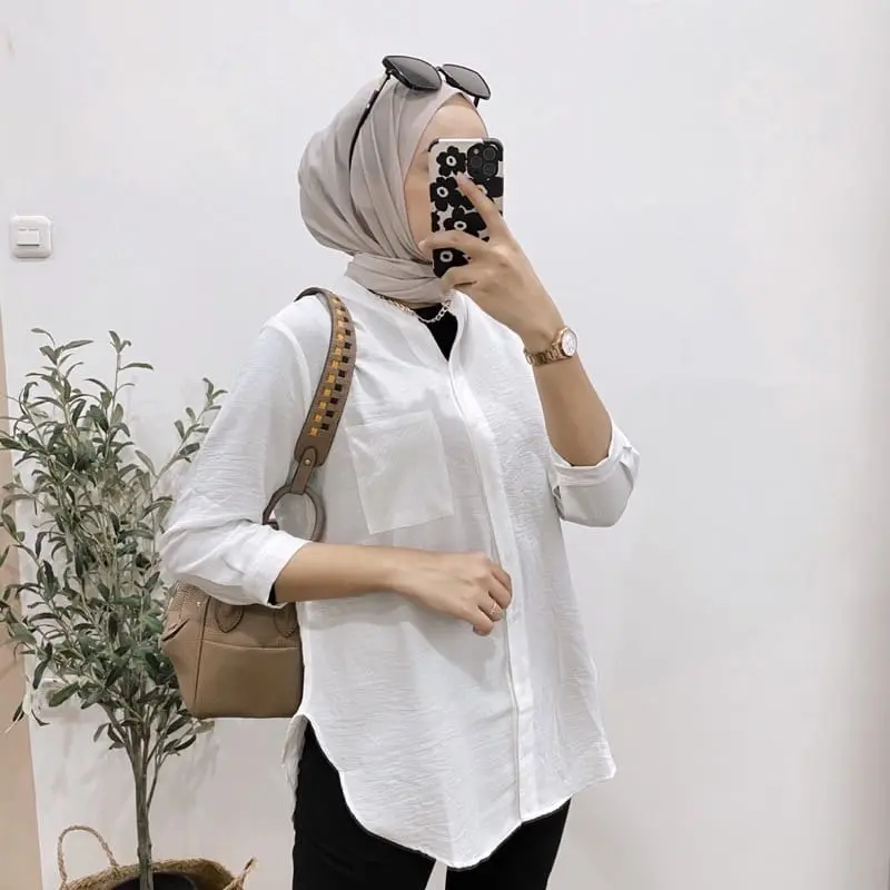Kemeja Tunik Polos LD 120 Bahan Crinkle Jumbo Airflow
